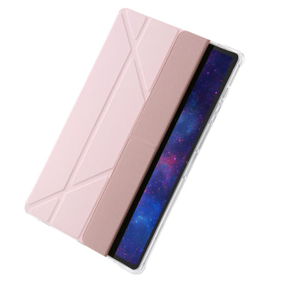 For Samsung Galaxy Tab S10+ / S9+ Clear Acrylic Deformation Leather Tablet Case(Pink) - Tab S10+ Cases by PMC Jewellery | Online Shopping South Africa | PMC Jewellery | Buy Now Pay Later Mobicred