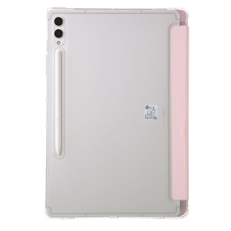 For Samsung Galaxy Tab S9 FE Clear Acrylic Deformation Leather Tablet Case(Pink) - Galaxy Tab S9 FE by PMC Jewellery | Online Shopping South Africa | PMC Jewellery