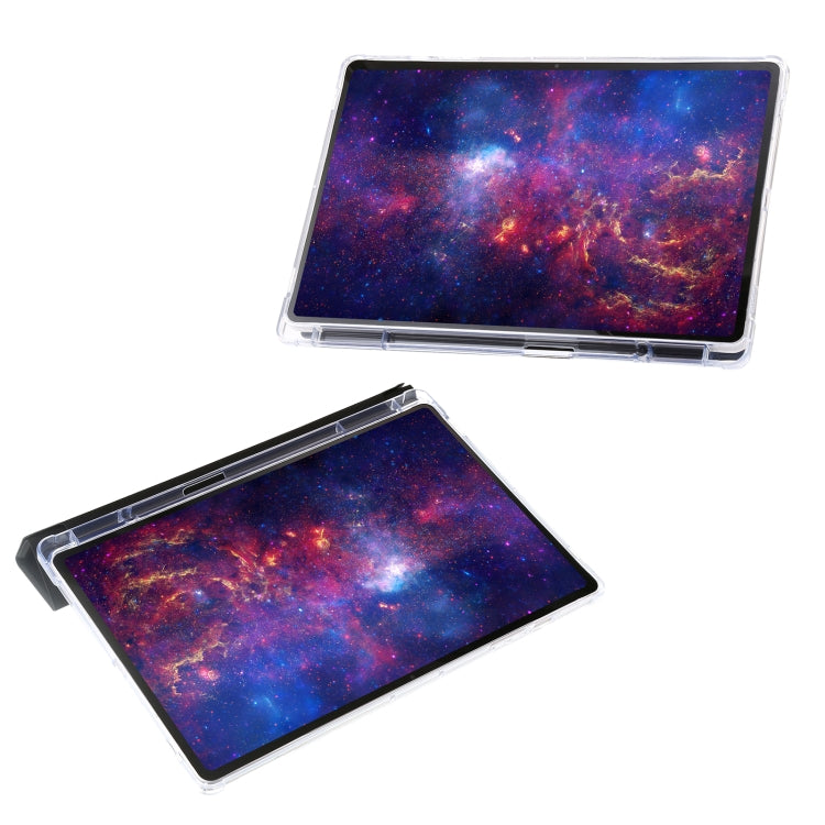 For Samsung Galaxy Tab S9 FE Clear Acrylic Deformation Leather Tablet Case(Black) - Galaxy Tab S9 FE by PMC TechLife | Online Shopping South Africa | PMC TechLife