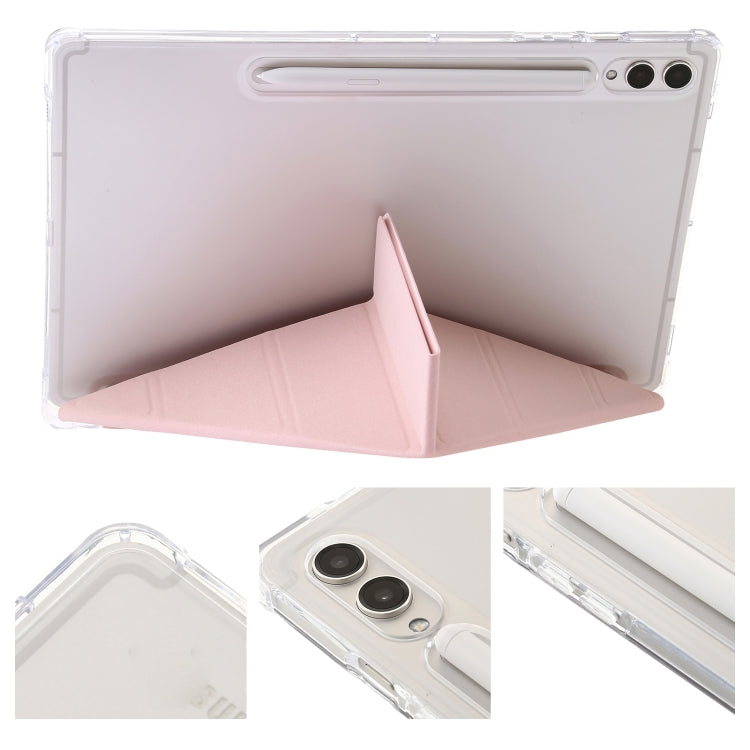 For Samsung Galaxy Tab S9 FE+ Clear Acrylic Deformation Leather Tablet Case(Pink) - Galaxy Tab S9 FE+ by PMC Jewellery | Online Shopping South Africa | PMC Jewellery