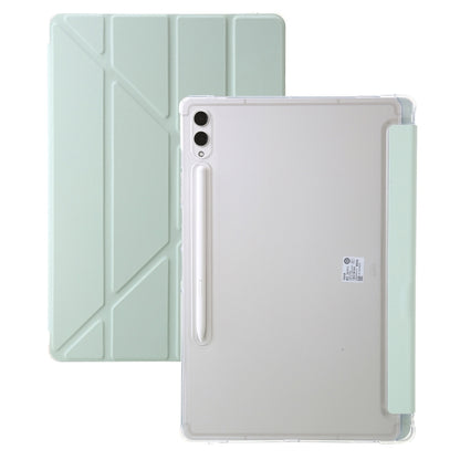 For Samsung Galaxy Tab S9 FE+ Clear Acrylic Deformation Leather Tablet Case(Green) - Galaxy Tab S9 FE+ by PMC Jewellery | Online Shopping South Africa | PMC Jewellery