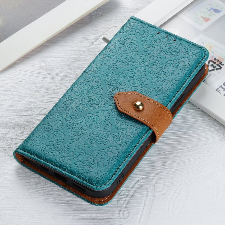 For Google Pixel 9 European Floral Embossed Leather Phone Case(Blue) - Google Cases by PMC Jewellery | Online Shopping South Africa | PMC Jewellery | Buy Now Pay Later Mobicred