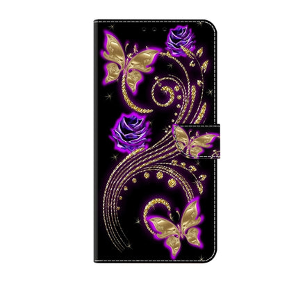 For Motorola Moto G54 Crystal 3D Shockproof Protective Leather Phone Case(Purple Flower Butterfly) - Motorola Cases by PMC Jewellery | Online Shopping South Africa | PMC Jewellery | Buy Now Pay Later Mobicred