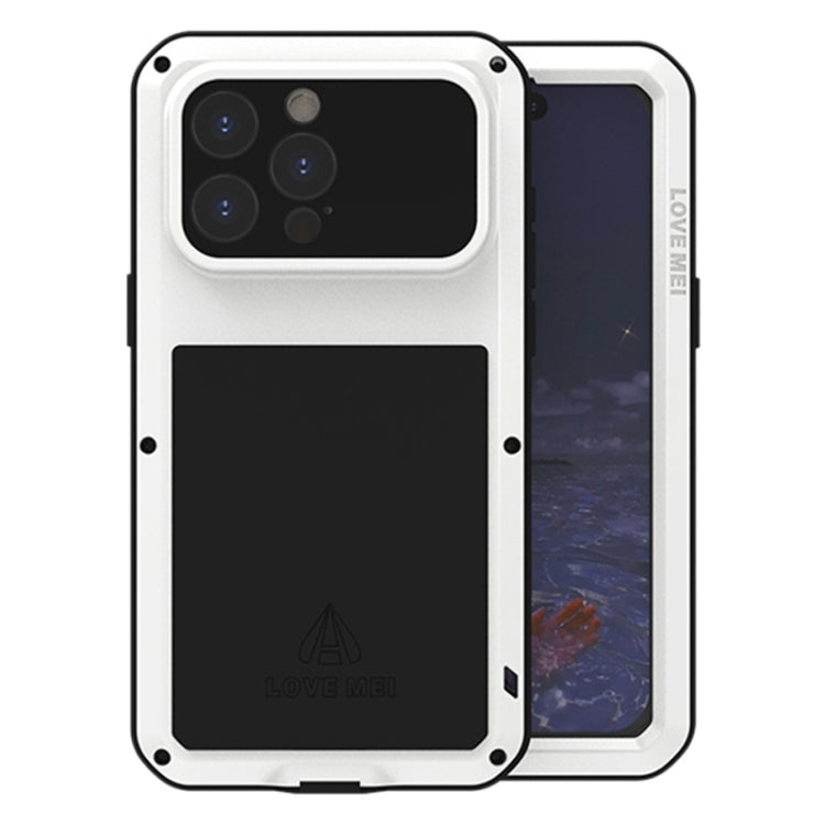 For iPhone 15 Pro Max LOVE MEI Metal Shockproof Life Waterproof Dustproof Phone Case(White) - iPhone 15 Pro Max Cases by LOVE MEI | Online Shopping South Africa | PMC Jewellery