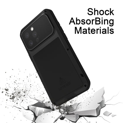 For iPhone 16 Pro Max LOVE MEI Metal Shockproof Life Waterproof Dustproof Phone Case(Red) - iPhone 16 Pro Max Tempered Glass by LOVE MEI | Online Shopping South Africa | PMC Jewellery | Buy Now Pay Later Mobicred