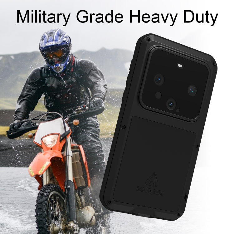 For Huawei Mate 60 LOVE MEI Metal Shockproof Life Waterproof Dustproof Phone Case(Black) - Huawei Cases by LOVE MEI | Online Shopping South Africa | PMC Jewellery