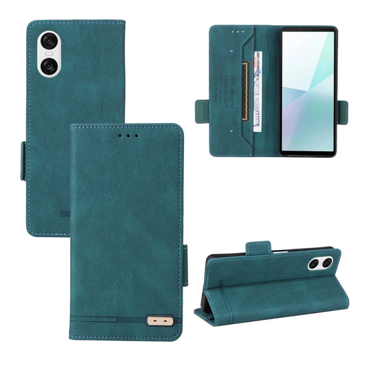 For Sony Xperia 10 VI 2024 Magnetic Clasp Leather Phone Case(Green) - Sony Cases by PMC Jewellery | Online Shopping South Africa | PMC Jewellery | Buy Now Pay Later Mobicred