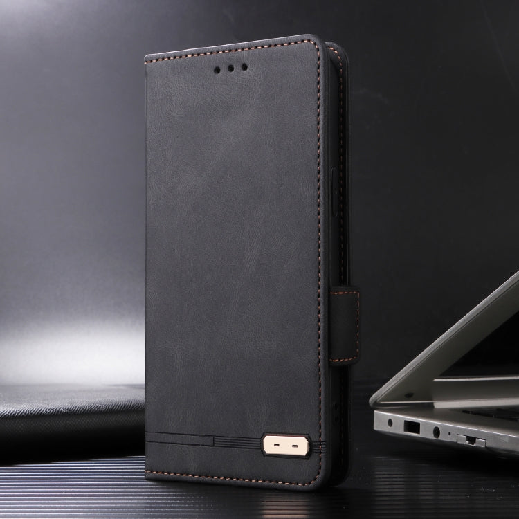 For Sony Xperia 10 VI 2024 Magnetic Clasp Leather Phone Case(Black) - Sony Cases by PMC Jewellery | Online Shopping South Africa | PMC Jewellery | Buy Now Pay Later Mobicred