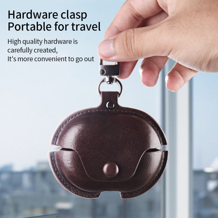 For Huawei FreeClip Business Leather Earphone Protective Case with Hook(Black) - Huawei Earphone Case by PMC TechLife | Online Shopping South Africa | PMC TechLife | Buy Now Pay Later Mobicred