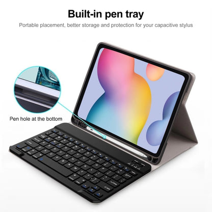 For Samsung Galaxy Tab S9 FE Square Cap Bluetooth Keyboard Leather Case with Pen Slot(Light Blue) - Samsung Keyboard by PMC Jewellery | Online Shopping South Africa | PMC Jewellery