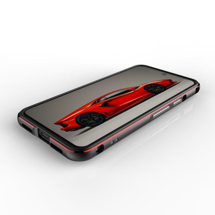 For Google Pixel 8 Aurora Series Metal Frame Phone Case(Black Purple) - Google Cases by PMC TechLife | Online Shopping South Africa | PMC TechLife | Buy Now Pay Later Mobicred
