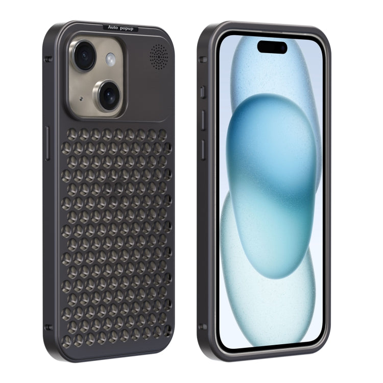 For iPhone 15 Plus R-JUST RJ58 Aromatherapy Metal Cooling Phone Case(Grey) - iPhone 15 Plus Cases by R-JUST | Online Shopping South Africa | PMC Jewellery