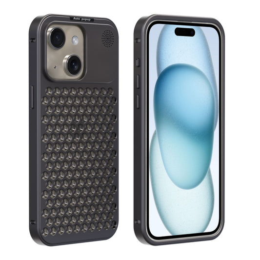 For iPhone 15 R-JUST RJ58 Aromatherapy Metal Cooling Phone Case(Grey) - iPhone 15 Cases by R-JUST | Online Shopping South Africa | PMC Jewellery