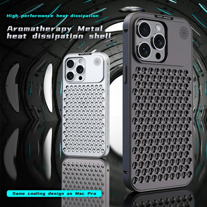 For iPhone 15 Plus R-JUST RJ58 Aromatherapy Metal Cooling Phone Case(Black) - iPhone 15 Plus Cases by R-JUST | Online Shopping South Africa | PMC Jewellery