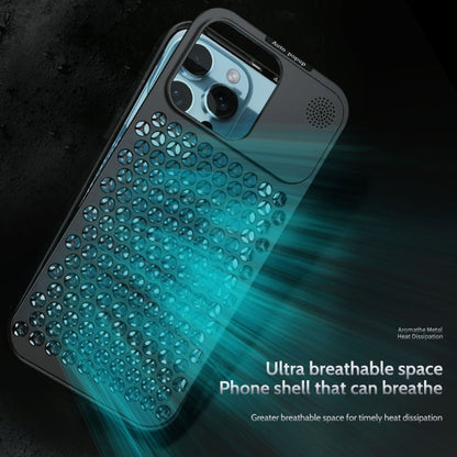 For iPhone 15 R-JUST RJ58 Aromatherapy Metal Cooling Phone Case(Silver) - iPhone 15 Cases by R-JUST | Online Shopping South Africa | PMC Jewellery