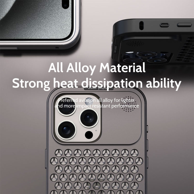 For iPhone 15 Pro Max R-JUST RJ58 Aromatherapy Metal Cooling Phone Case(Grey) - iPhone 15 Pro Max Cases by R-JUST | Online Shopping South Africa | PMC Jewellery