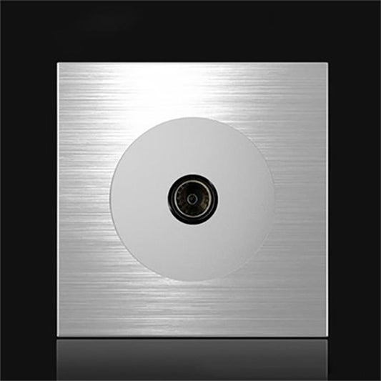 86mm Gray Aluminum Wire Drawing LED Switch Panel, Style:TV Socket - Switch by PMC Jewellery | Online Shopping South Africa | PMC Jewellery | Buy Now Pay Later Mobicred