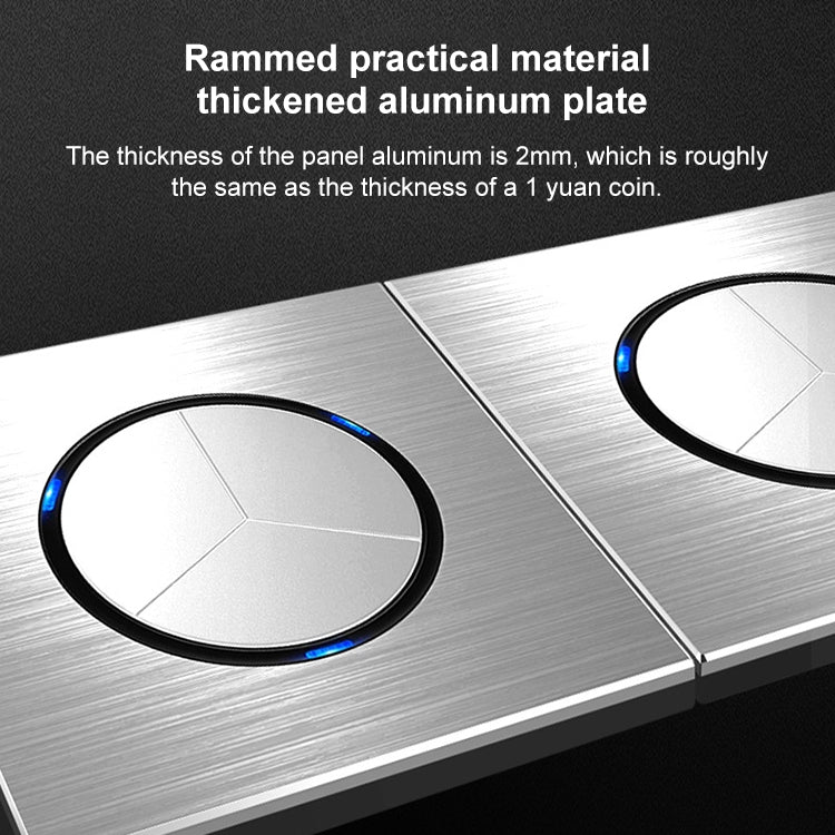 86mm Gray Aluminum Wire Drawing LED Switch Panel, Style:TV Socket - Switch by PMC TechLife | Online Shopping South Africa | PMC TechLife | Buy Now Pay Later Mobicred