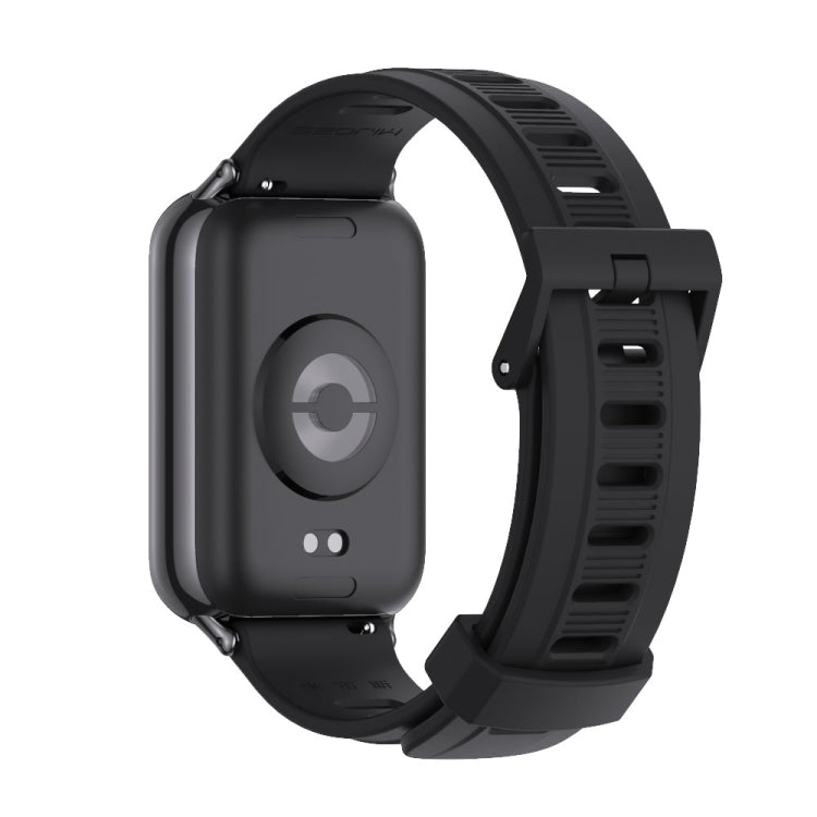 For Xiaomi Mi Band 8 Pro Mijobs Flat Hole Breathable Silicone Watch Band(Black) - Watch Bands by MIJOBS | Online Shopping South Africa | PMC Jewellery | Buy Now Pay Later Mobicred