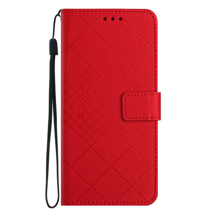 For iPhone SE 2024 Rhombic Grid Texture Leather Phone Case(Red) - More iPhone Cases by PMC Jewellery | Online Shopping South Africa | PMC Jewellery | Buy Now Pay Later Mobicred