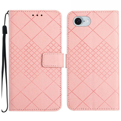 For iPhone SE 2024 Rhombic Grid Texture Leather Phone Case(Pink) - More iPhone Cases by PMC Jewellery | Online Shopping South Africa | PMC Jewellery | Buy Now Pay Later Mobicred