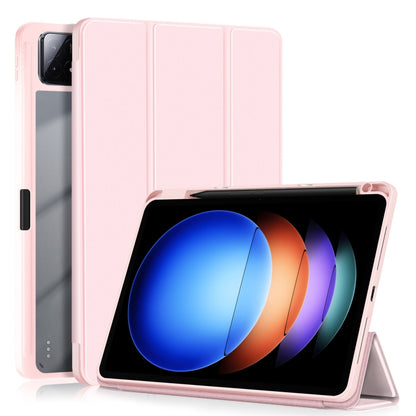 For Xiaomi Pad 6S Pro 12.4 Acrylic 3-Fold Solid Color Smart Leather Tablet Case(Pink) - More Tablet Cases by PMC Jewellery | Online Shopping South Africa | PMC Jewellery | Buy Now Pay Later Mobicred