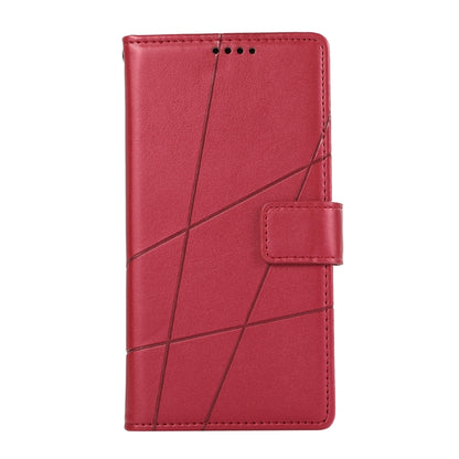 For Realme C15 / C25 / Narzo 30A PU Genuine Leather Texture Embossed Line Phone Case(Red) - Realme Cases by PMC Jewellery | Online Shopping South Africa | PMC Jewellery | Buy Now Pay Later Mobicred