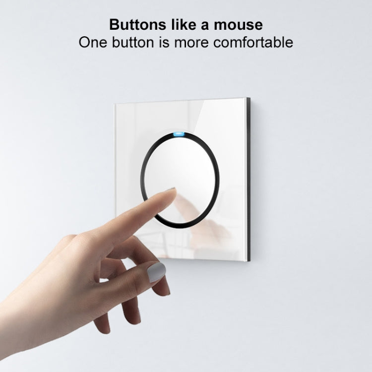 86mm Round LED Tempered Glass Switch Panel, White Round Glass, Style:Dual Computer Socket - Switch by PMC Jewellery | Online Shopping South Africa | PMC Jewellery | Buy Now Pay Later Mobicred