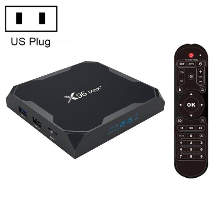 X96 max+ 4K Smart TV Box, Android 9.0, Amlogic S905X3 Quad-Core Cortex-A55,4GB+32GB, Support LAN, AV, 2.4G/5G WiFi, USBx2,TF Card, US Plug - Amlogic S905 by PMC Jewellery | Online Shopping South Africa | PMC Jewellery | Buy Now Pay Later Mobicred