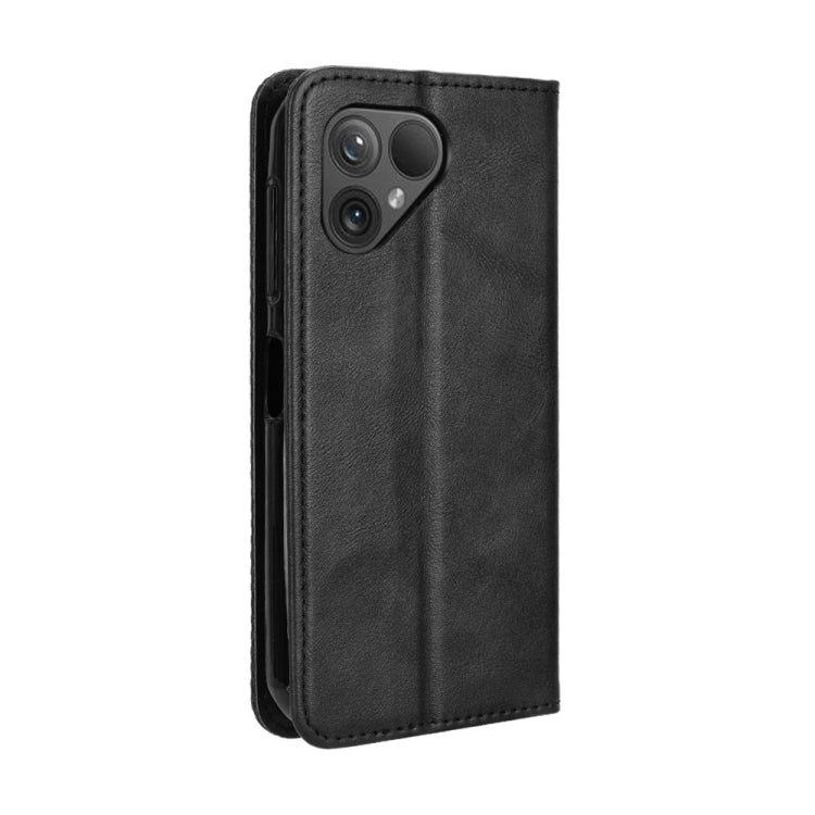 For Fairphone 5 Magnetic Buckle Retro Texture Leather Phone Case(Black) - More Brand by PMC TechLife | Online Shopping South Africa | PMC TechLife | Buy Now Pay Later Mobicred