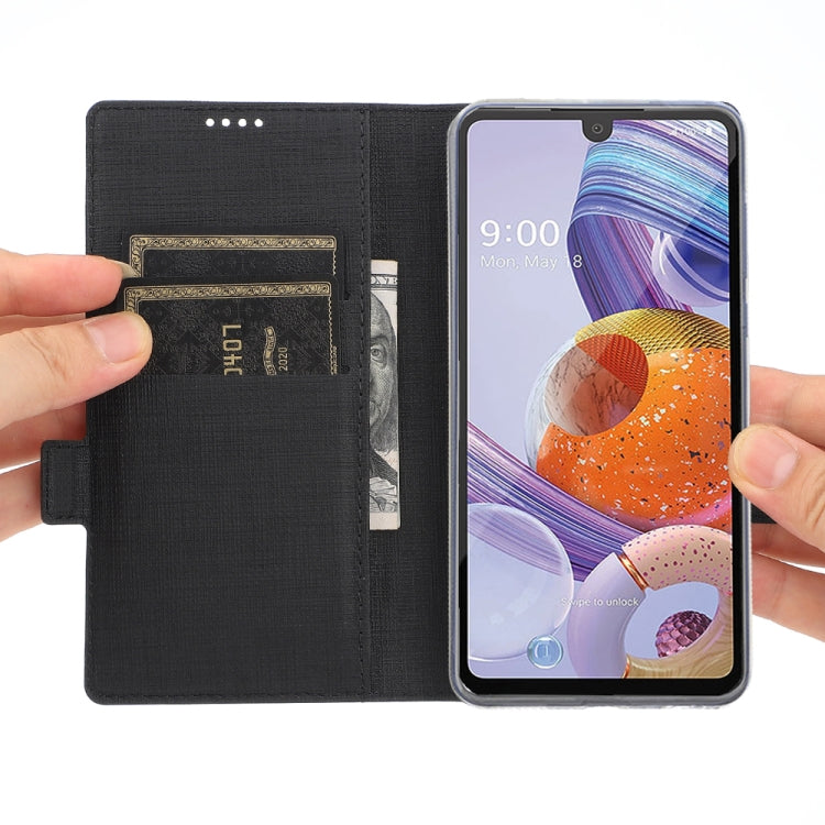 For LG Stylo 6 ViLi Side Button Magnetic Suction Type Shockproof TPU + PU Horizontal Flip Protective Case with Card Slot & Holder & Wallet(Black) - LG by ViLi | Online Shopping South Africa | PMC Jewellery | Buy Now Pay Later Mobicred