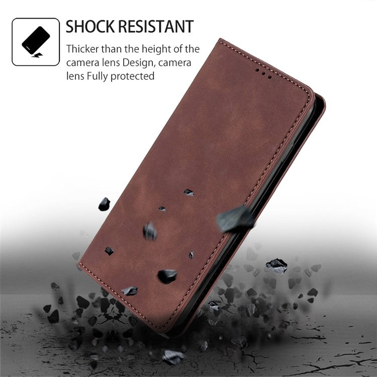 For Honor Magic6 Pro Skin Feel Magnetic Leather Phone Case(Dark Brown) - Honor Cases by PMC Jewellery | Online Shopping South Africa | PMC Jewellery | Buy Now Pay Later Mobicred