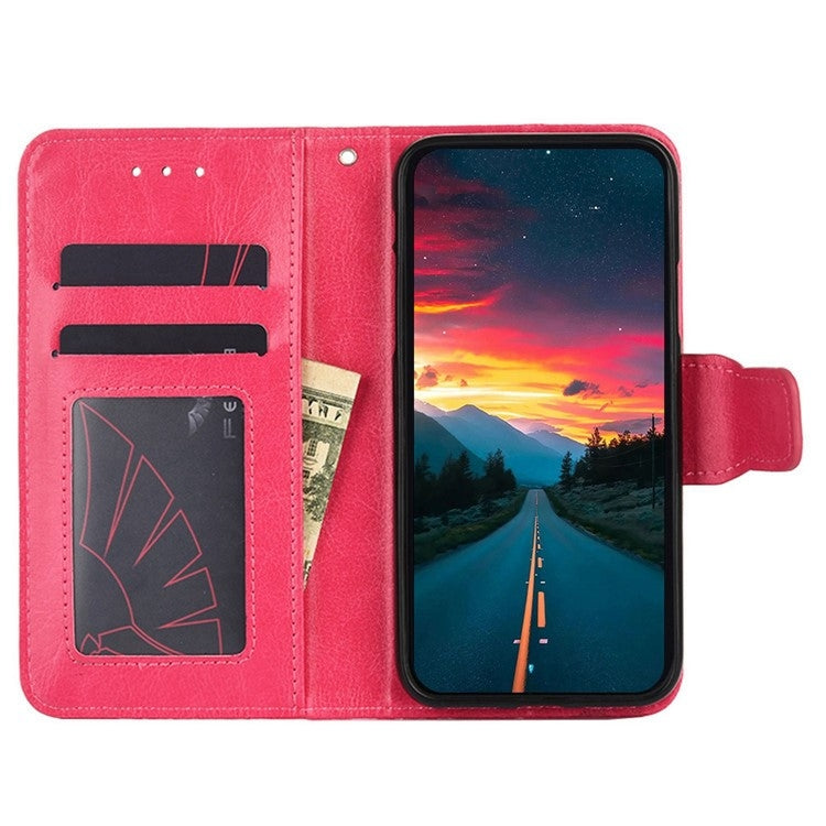 For Honor Magic6 Pro Crystal Texture Leather Phone Case(Rose Red) - Honor Cases by PMC Jewellery | Online Shopping South Africa | PMC Jewellery | Buy Now Pay Later Mobicred