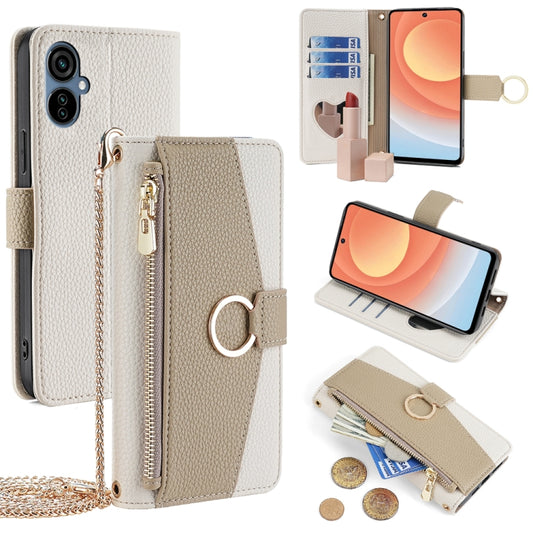 For Tecno Camon 19 Neo Crossbody Litchi Texture Leather Phone Case(White) - Tecno Cases by PMC Jewellery | Online Shopping South Africa | PMC Jewellery | Buy Now Pay Later Mobicred