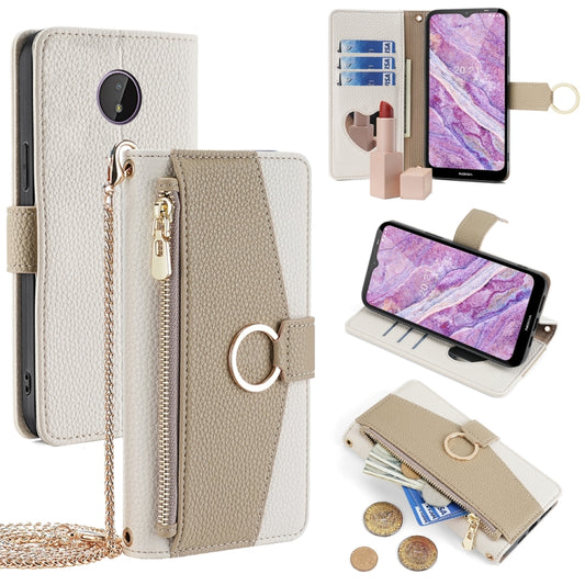 For Nokia C10 / C20 Crossbody Litchi Texture Leather Phone Case(White) - Nokia Cases by PMC Jewellery | Online Shopping South Africa | PMC Jewellery | Buy Now Pay Later Mobicred