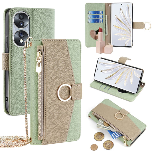 For Honor 70 Crossbody Litchi Texture Leather Phone Case(Green) - Honor Cases by PMC Jewellery | Online Shopping South Africa | PMC Jewellery | Buy Now Pay Later Mobicred