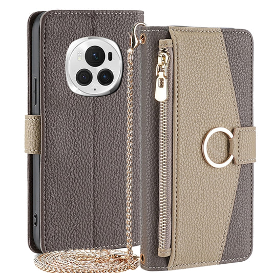 For Honor Magic6 Pro 5G Crossbody Litchi Texture Leather Phone Case(Grey) - Honor Cases by PMC Jewellery | Online Shopping South Africa | PMC Jewellery | Buy Now Pay Later Mobicred