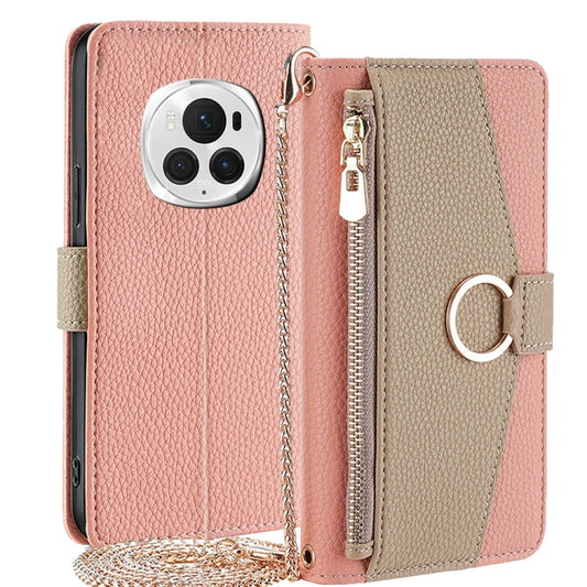 For Honor Magic6 Pro 5G Crossbody Litchi Texture Leather Phone Case(Pink) - Honor Cases by PMC Jewellery | Online Shopping South Africa | PMC Jewellery | Buy Now Pay Later Mobicred