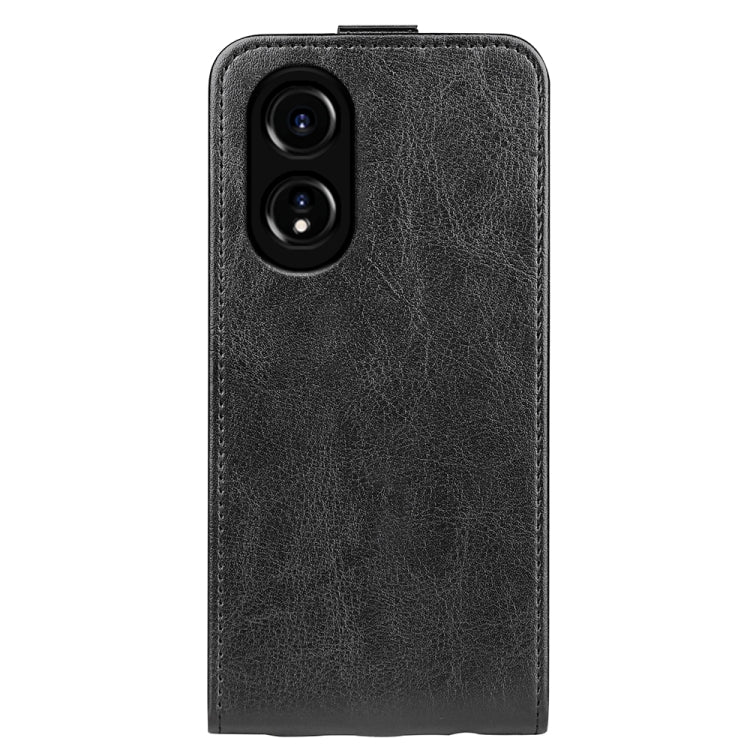 For OPPO A58 4G R64 Texture Single Vertical Flip Leather Phone Case(Black) - OPPO Cases by PMC Jewellery | Online Shopping South Africa | PMC Jewellery | Buy Now Pay Later Mobicred
