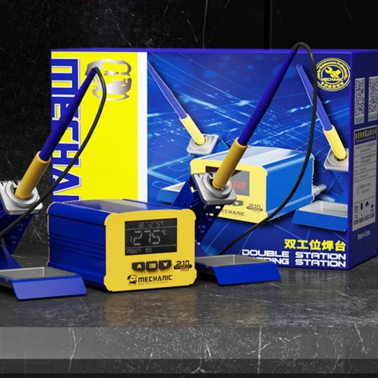 Mechanic 210MAX Dual Station Thermostatic Adjustable Digital Display Soldering Station, Plug:US - free shipping - PMC TechLife - Order now!