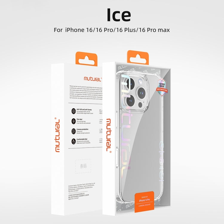 For iPhone 16 Pro Mutural Ice Series TPU Phone Case(Transparent) - iPhone 16 Pro Cases by Mutural | Online Shopping South Africa | PMC Jewellery | Buy Now Pay Later Mobicred