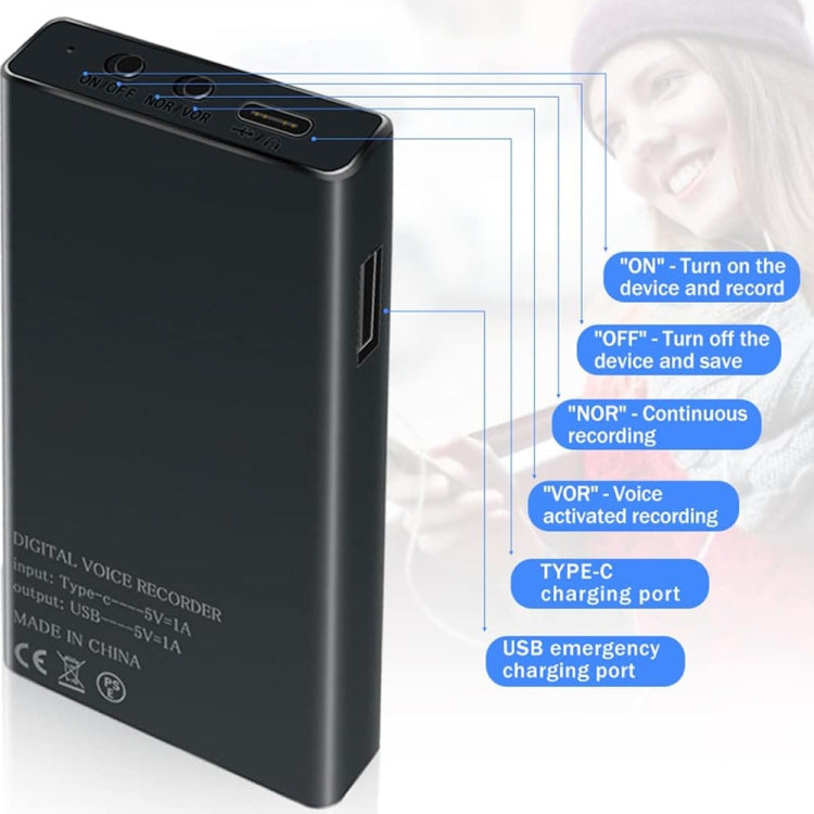 MZ006 Smart HD Noise Reduction Recorder, Capacity:16GB - Recording Pen by PMC TechLife | Online Shopping South Africa | PMC TechLife | Buy Now Pay Later Mobicred