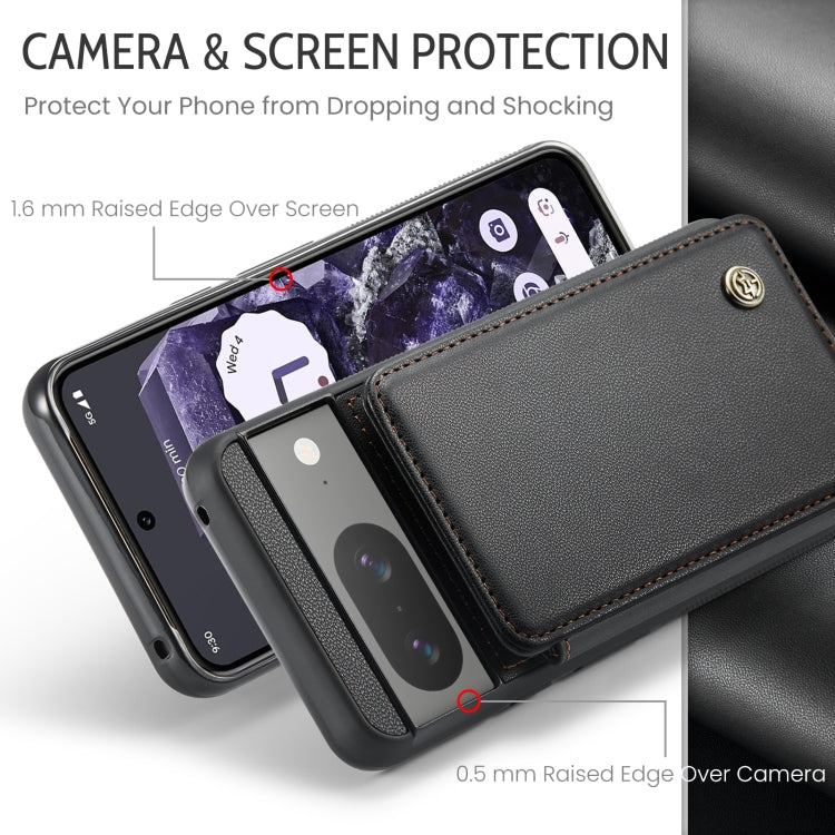 For Google Pixel 8 CaseMe C22 Card Slots Holder RFID Anti-theft Phone Case(Black) - Google Cases by CaseMe | Online Shopping South Africa | PMC Jewellery | Buy Now Pay Later Mobicred