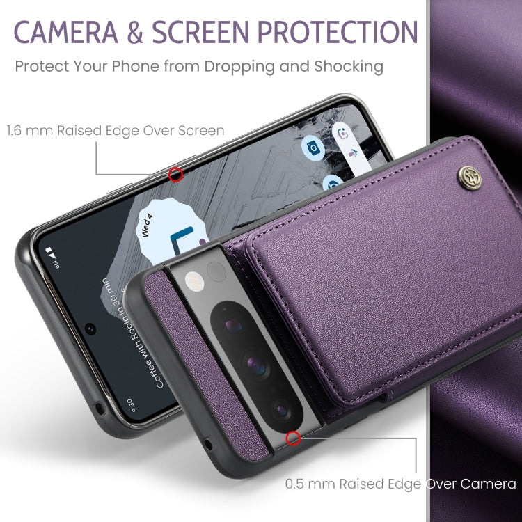 For Google Pixel 8 Pro CaseMe C22 Card Slots Holder RFID Anti-theft Phone Case(Purple) - Google Cases by CaseMe | Online Shopping South Africa | PMC Jewellery | Buy Now Pay Later Mobicred