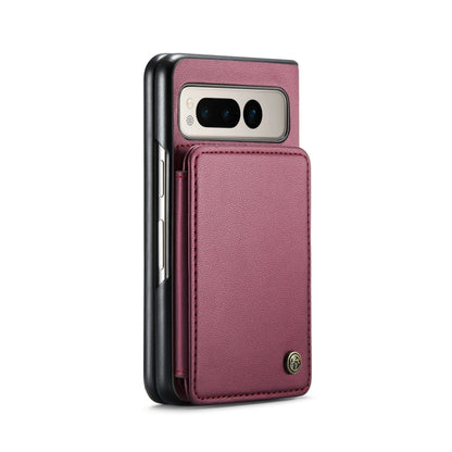 For Google Pixel Fold CaseMe C22 PC+TPU Business Style RFID Anti-theft Leather Phone Case(Wine Red) - Google Cases by CaseMe | Online Shopping South Africa | PMC Jewellery | Buy Now Pay Later Mobicred