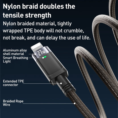 YESIDO CA159 1.2m 27W USB-C / Type-C to 8 Pin Auto Power-off Charging Cable(Black) - 2 in 1 Cable by Yesido | Online Shopping South Africa | PMC Jewellery | Buy Now Pay Later Mobicred