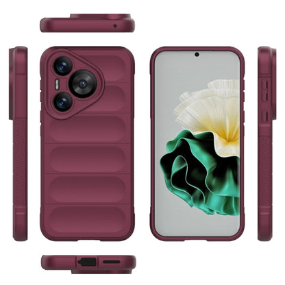 For Huawei Pura 70 Magic Shield TPU + Flannel Phone Case(Wine Red) - Huawei Cases by PMC Jewellery | Online Shopping South Africa | PMC Jewellery | Buy Now Pay Later Mobicred