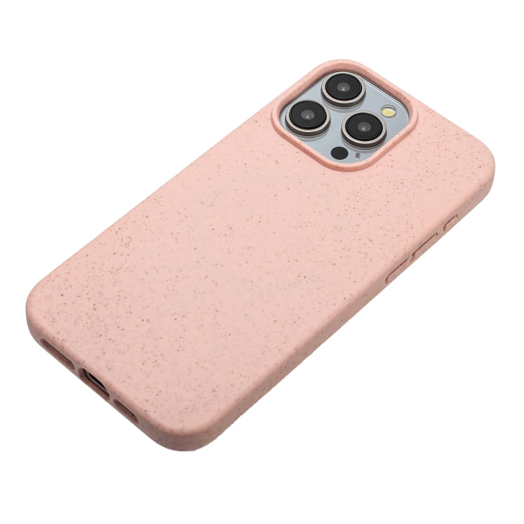 For iPhone 15 Pro Wheat MagSafe Magnetic Straw Material + TPU Phone Case(Pink) - iPhone 15 Pro Cases by PMC Jewellery | Online Shopping South Africa | PMC Jewellery