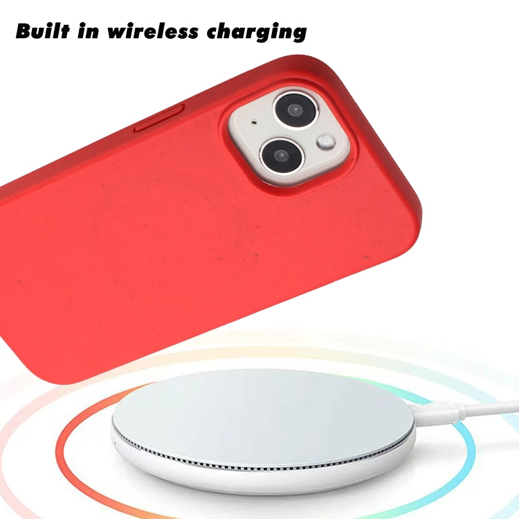 For iPhone 15 Wheat MagSafe Magnetic Straw Material + TPU Phone Case(Red) - iPhone 15 Cases by PMC Jewellery | Online Shopping South Africa | PMC Jewellery