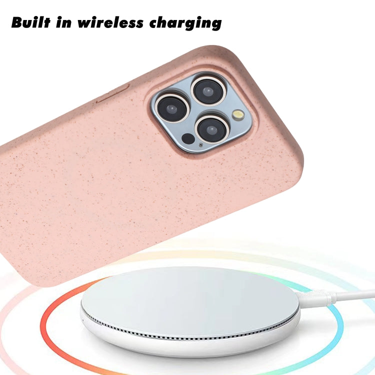 For iPhone 13 Pro Wheat MagSafe Magnetic Straw Material + TPU Phone Case(Pink) - iPhone 13 Pro Cases by PMC Jewellery | Online Shopping South Africa | PMC Jewellery